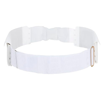 Ihram Belt for Men Hajj Umrah Adjustable Hajj Belt with Front Pockets PU Ihram Money Belt Waist Packs Anti Theft for Hajj Umrah, Fits Up to 50” Waist, White
