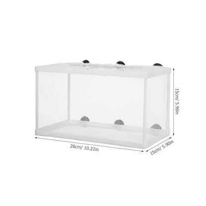 Toddmomy Fish Net Big Size Fry Hatchery Incubator with Suction Cups for Aquarium Fish Nursery Tank Polyester Mesh 10.23X5.90X5.90In