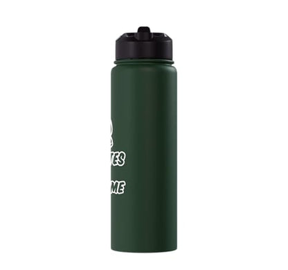 3 Minutes Is A Long Time Boxing Round Timer Training - Stainless Steel Insulated Water Bottle - color: Dark Green