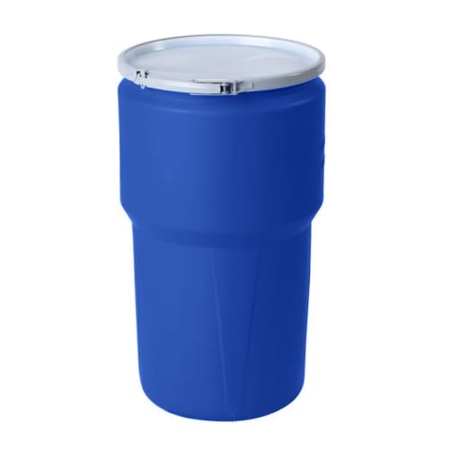 Eagle Plastic Drum, 14 Gallon Drum, DOT Compliant, Made in USA, Blue | High-Density-Polyethylene Construction, Open Head Lab Pack Drum, Metal Lever-Lock Lid, Hazardous Material Storage, Transport - color: Blue, size: 14 Gallon, style: Metal Lever-Lock