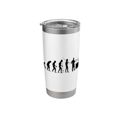 Fish Farmer Evolution Fish Holder Gift Fish Friend Stainless Steel Insulated Tumbler - color: White