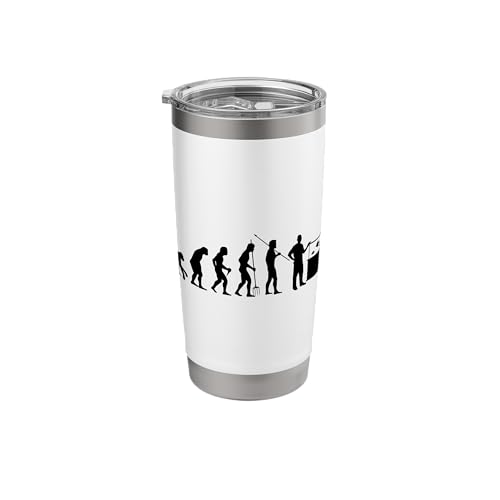 Fish Farmer Evolution Fish Holder Gift Fish Friend Stainless Steel Insulated Tumbler - color: White