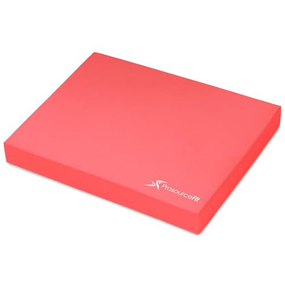 ProsourceFit Exercise Balance Pad, Non-Slip Cushioned Foam Mat & Knee Pad for Fitness and Stability Training, Yoga, Physical Therapy - color: Red, size: XL - (18.75" x 15")