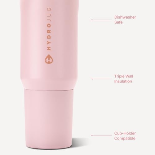 HydroJug Sport 20 oz Insulated Stainless Steel Water Bottle, Pink Sand - color: Pink Sand, size: 20 Ounces
