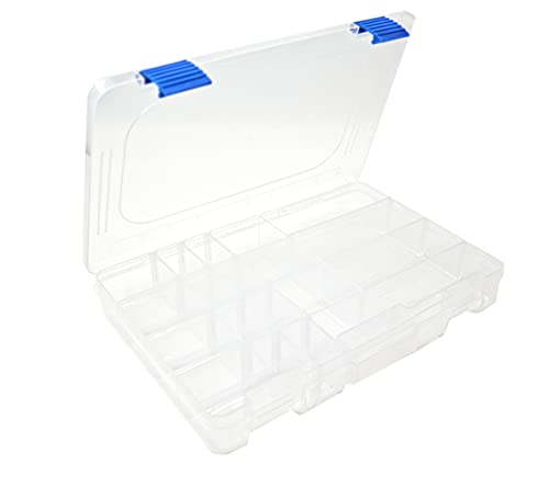 Medium Plastic Fishing Tackle Box Storage Organizer Box 3600 with Adjustable dividers Tackle Tray Parts Crafts Case 2 Pack