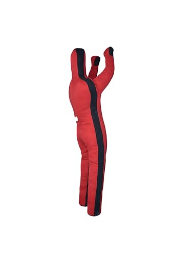 Grappling Standing Dummy – 5FT (60 Inches) Unfilled – Wrestling, Jiu-Jitsu, MMA Training Dummy with Moveable Arms and Legs – Durable Polyester Fabric (Red)