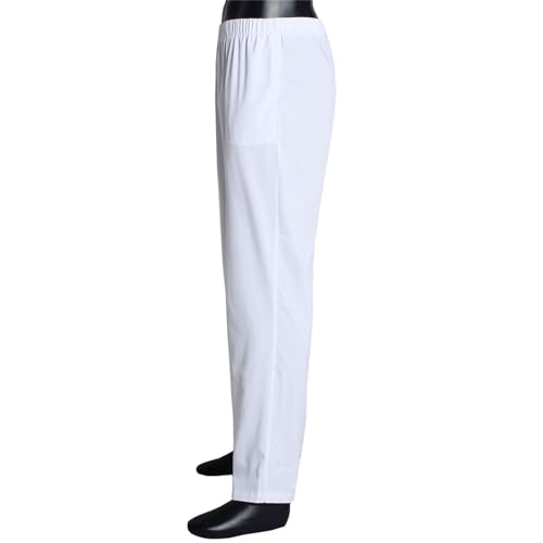 Men's Muslim Arab Middle East Pant Cotton Loosestyle Afghan Pants Men Muslim Arab Middle Pants with Waist Elastic - color: White, size: XX-Large