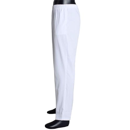 Men's Muslim Arab Middle East Pant Cotton Loosestyle Afghan Pants Men Muslim Arab Middle Pants with Waist Elastic - color: White, size: XX-Large