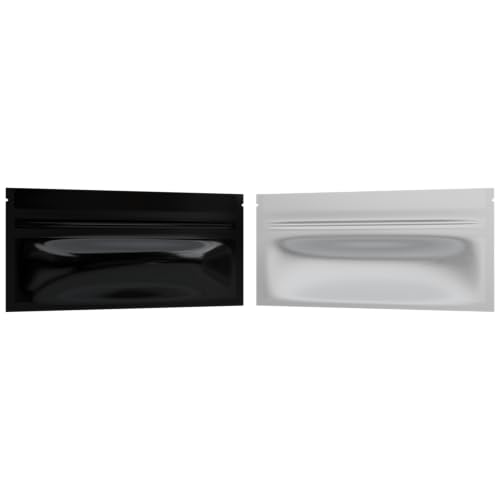 Mylar Style Barrier Bags – Zipper w/Heat Seal – 100 Bags (Gloss Black/Clear, PR - 6?x2.7?) - color: Gloss Black / Clear, size: 6x2.7 Inch (Pack of 100)