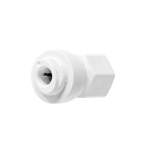 1/4" OD Quick Connect x 1/4" Comp (7/16" UNS Thread) Female Faucet Adapter Fitting for Water Filtration RO Faucet Adapter. White. - size: 1/4" OD Quick Connect x 1/4" COMP