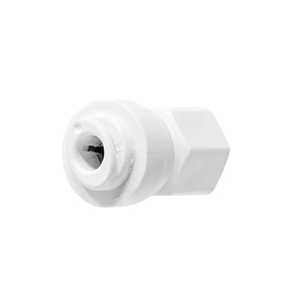 1/4" OD Quick Connect x 1/4" Comp (7/16" UNS Thread) Female Faucet Adapter Fitting for Water Filtration RO Faucet Adapter. White. - size: 1/4" OD Quick Connect x 1/4" COMP