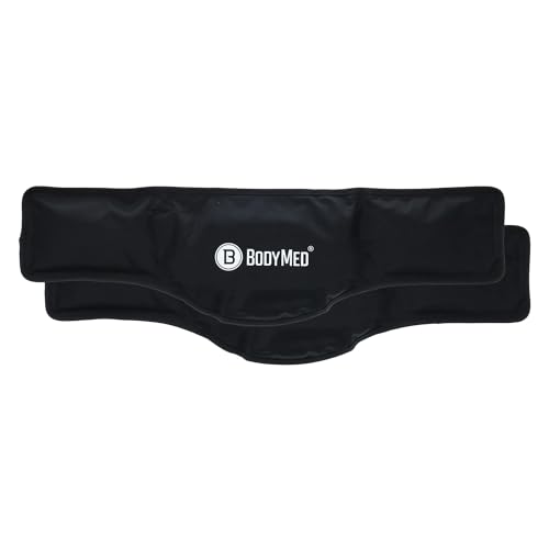 BodyMed Reusable Gel Ice Pack Cold Compress (2-Pack) for Neck - Professional Grade Cold Therapy for Injuries, Aches, Swelling, Bruises, Sprains - 21 in. x 6 in. (Neck Contour) - size: 21 in × 6 in (Neck Contour) (Pack of 2)