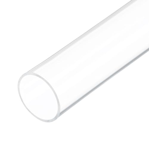 18" Clear Plastic Rigid Pipe 44mm ID x 50mm OD (1 3/4" ID x 2" OD) Acrylic Round Tubing, [for Plumbing, Hydraulics, Aquarium] - size: 1.75" x 2"