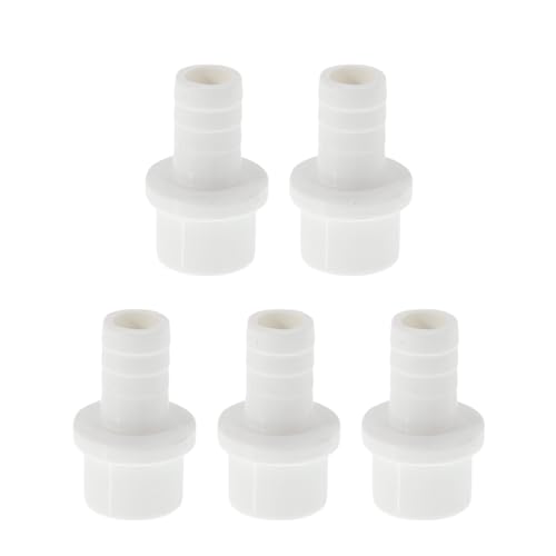 Plastic Hose Barb Fitting 1" x 5/8" Barb OD Straight Through Pipe Connector White 5 Pcs - color: White, size: 1" x 5/8" OD