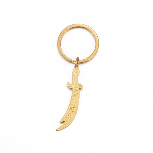 Dreamtimes Zulfiqar Sword keychain For Men Women Islam muslim HZ Zulfiqar Sword of Imam Ali keychain Islamic Muslim Jewelry - color: Gold