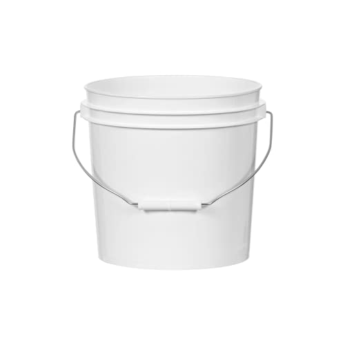 ATERET 2 Gallon White Bucket Only - All Purpose Pails - Food Grade - Made in USA - BPA Free Plastic (12 Pack) - size: 12pk - 2 Gal. (Bucket Only)