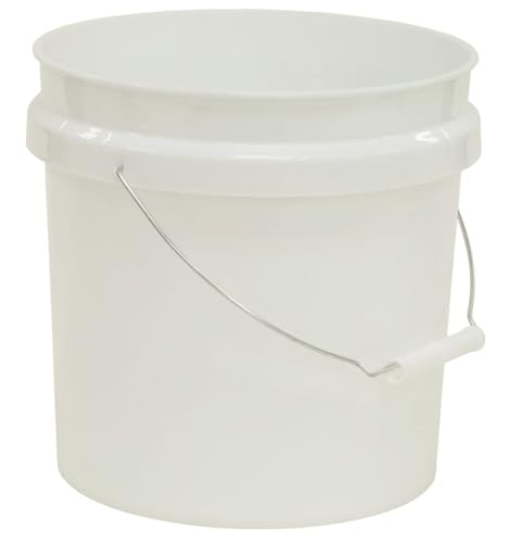(2 Pack) 2 Gallon Round Plastic Utility Bucket | Comfort grip handle, durable white cleaning & storage pail for home, garage and garden