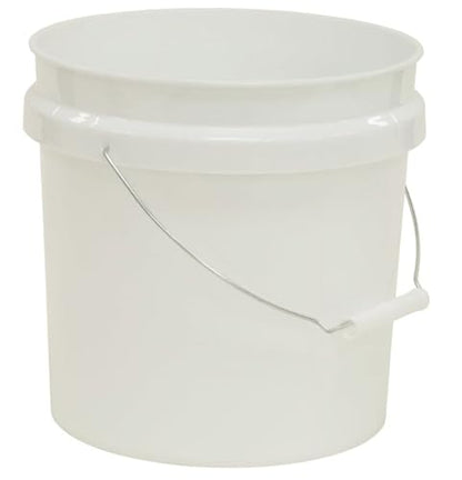 (2 Pack) 2 Gallon Round Plastic Utility Bucket | Comfort grip handle, durable white cleaning & storage pail for home, garage and garden