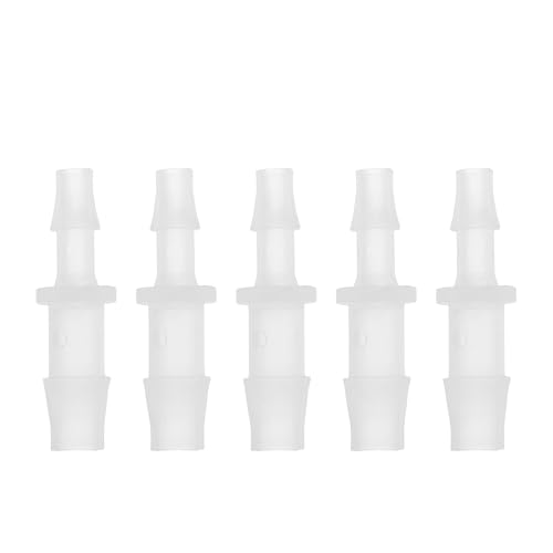 7/32" to 5/16" Hose Barb Fitting Hose Straight Reducing Coupler | 5 Pcs, Plastic, Clear, Fits 7/32" to 5/16" ID Flexible Tube, Barb Reducer Fitting, for Aquarium, Fountain, Drip Irrigation - size: 7/32"-5/16"