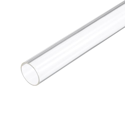 18" Clear Plastic Rigid Pipe 18mm ID x 20mm OD (0.7" ID x 0.8" OD) Acrylic Round Tubing, [for Plumbing, Hydraulics, Aquarium] - size: 0.7" x 0.8"