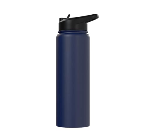 3 Minutes Is A Long Time Boxing Round Timer Training - Stainless Steel Insulated Water Bottle - color: Navy Blue