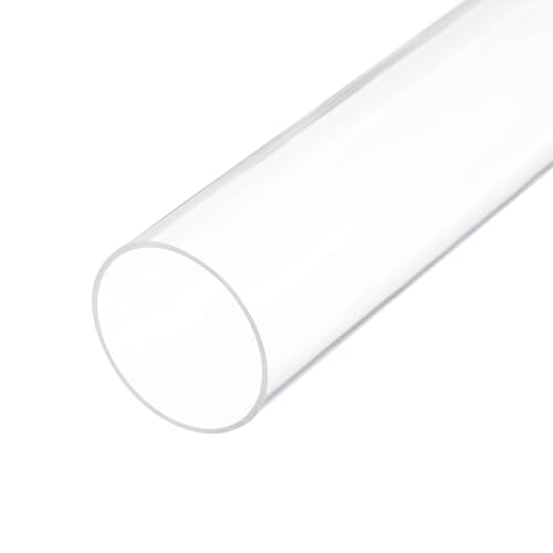 18" Clear Plastic Rigid Pipe 42mm ID x 45mm OD (1.7" ID x 1.75" OD) Acrylic Round Tubing, [for Plumbing, Hydraulics, Aquarium] - size: 1.7" x 1.75"