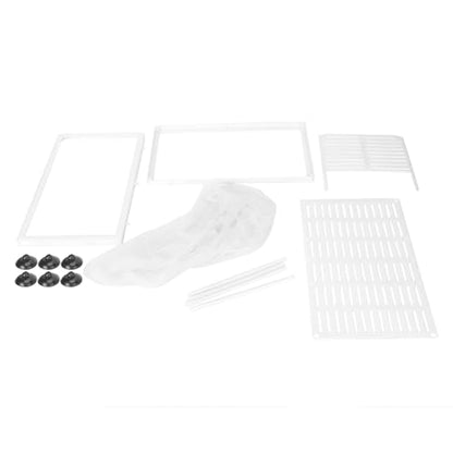 Aquarium Fish Breeder Box Isolation Hatchery with Detachable Frame Locking Feet and Powerful Suction Cup for Fish Fry Hatching Pairing Reproduction and Tank Separation (Large with partition) - size: Large with partition