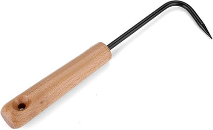 Bonsai Root Hook, Gardening Manganese Steel Root Rake with Ergonomic Wooden Handle, Bonsai Tools for Potted Plants Gardening Work Weeding Tool