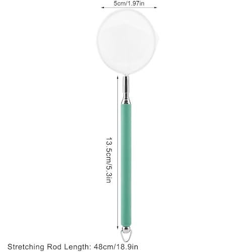 Green/Red Square Round Metal Aquarium Fish Net Mini Size Extendable Telescopic Fish Shrimp Landing Net Aquarium Fish Tank Tool - style: Green Round