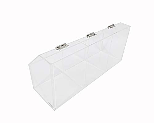 FixtureDisplays® Plaxiglass Clear Acrylic 3 Compartment Toppings Bin 15.5 X 7 X 5 Candy Bin Condiment Organizer Tabletop Bar Restuarnt Kitchen Transparent Box 100904-NPF