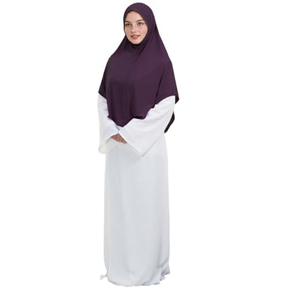 Instant Hijab for Women Muslim Stretchy Prayer Hijab Islamic Headscarf - color: Dark Purple