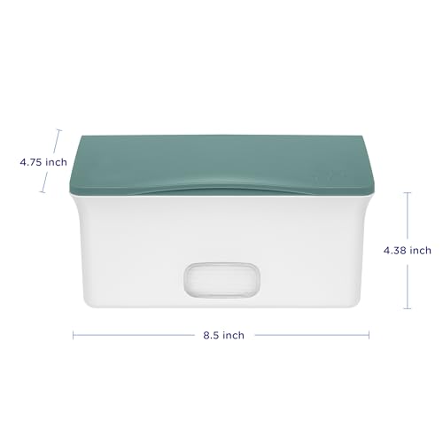 Ubbi Baby Wipes Dispenser with Weighted Plate, Open Water | Rubber Seal Keeps Wipes Fresh, Non-Skid Feet, Holds Standard Pack of Wipes, Baby Changing Station Essential - color: Open Water Wipes Dispenser, size: 1 Count (Pack of 1)