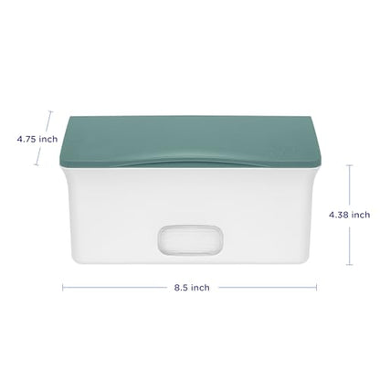Ubbi Baby Wipes Dispenser with Weighted Plate, Open Water | Rubber Seal Keeps Wipes Fresh, Non-Skid Feet, Holds Standard Pack of Wipes, Baby Changing Station Essential - color: Open Water Wipes Dispenser, size: 1 Count (Pack of 1)