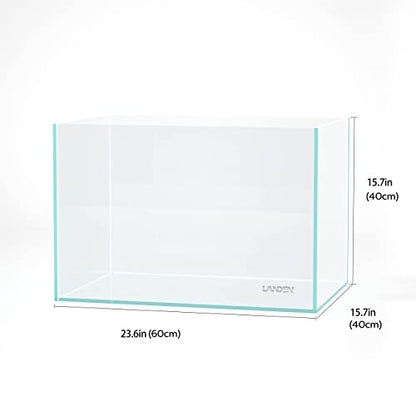 60P 23 Gallon Rimless Low Iron Aquarium Tank, W23.6×D15.7×H15.7 in(60x40x40cm) 8mm Thickness - size: 23Gal W23.6×D15.7×H15.7 in(60x40x40cm)