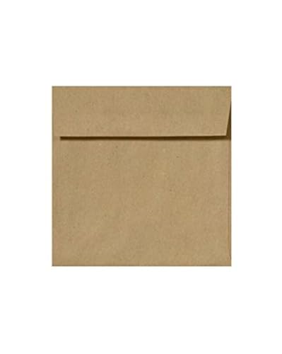 LUXPaper Square Invitation Envelopes | Peel & Press | 5" x 5" | Grocery Bag Brown | 70lb. Text | 50 Qty - color: Grocery Bag Brown, size: 5 x 5 inches