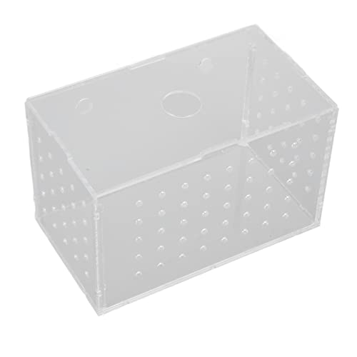 Fish Breeder Box, Aquarium Fish Breeding Box with Suction Cups, High Transparency Acrylic Hatchery Incubator Tank for Baby Fish Shrimp Clownfish Isolation and Rearing (14 * 8 * 9CM) - size: 14*8*9CM