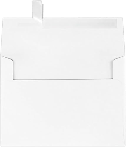 LUXPaper A7 Invitation Envelopes | Peel & Press | 5 1/4" x 7 1/4" | Brilliant White | 80lb. Text | 100% Cotton | 50 Qty - color: Brilliant White - 100% Cotton, size: 50 Qty.