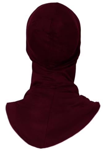 Lina & Lily Modal Jersey Full Coverage Ninja Hijab Undercap with Neck Cover for Muslim Women - color: Dark Red