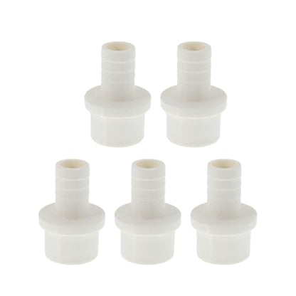 Plastic Hose Barb Fitting 1-1/4" x 25/32" Barb OD Straight Through Pipe Connector White 5 Pcs - color: White, size: 1-1/4" x 25/32" OD