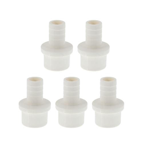 Plastic Hose Barb Fitting 1-1/4" x 25/32" Barb OD Straight Through Pipe Connector White 5 Pcs - color: White, size: 1-1/4" x 25/32" OD