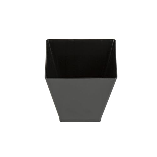 Restaurantware 2-OZ Mini Kova Dessert Tumbler Cup - Elegant Square Black Plastic Cups: Perfect for Serving Desserts and Snack Samples - Disposable and Eco-Friendly - 100-CT - color: Black, size: 2 oz
