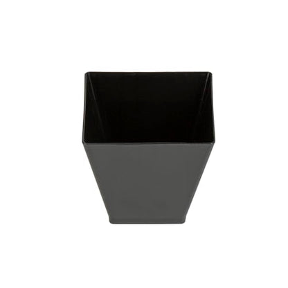 Restaurantware 2-OZ Mini Kova Dessert Tumbler Cup - Elegant Square Black Plastic Cups: Perfect for Serving Desserts and Snack Samples - Disposable and Eco-Friendly - 100-CT - color: Black, size: 2 oz