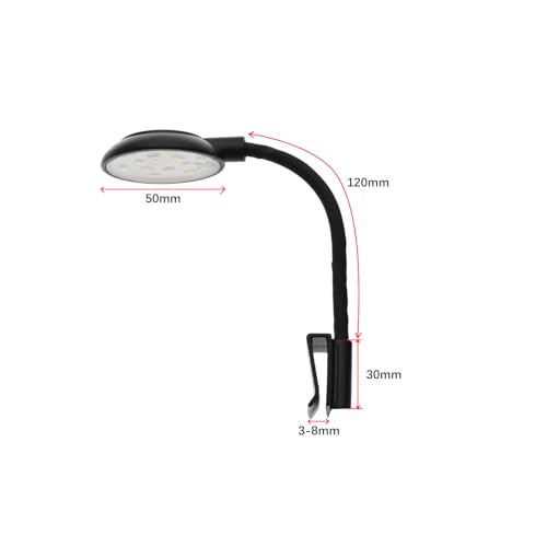 5W Mini Aquarium USB Led Light with Power Switch for Small Fish Shrimp Tank Freshwater Planted Live Plant Grow Fish Tank Clip Light Black