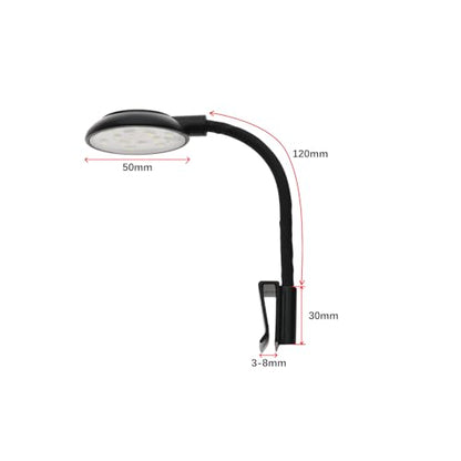 5W Mini Aquarium USB Led Light with Power Switch for Small Fish Shrimp Tank Freshwater Planted Live Plant Grow Fish Tank Clip Light Black