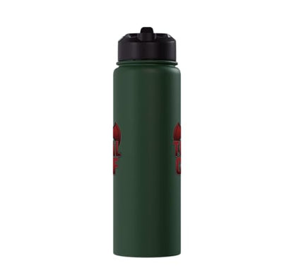 The Tribal Chief Combat Sports Funny Mma Wrestling Stainless Steel Insulated Water Bottle - color: Dark Green