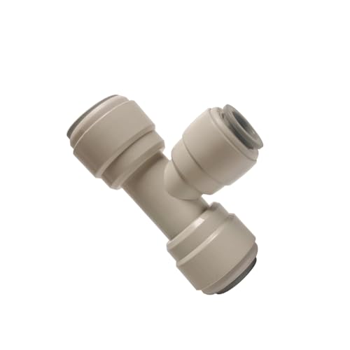 Acetal Copolymer 1/2" x 3/8" Tube OD Tube Fitting,Reducing Union Tee Connector, Push to connect for RO water filter system parts (pack of 5) - style: 1/2 to 3/8 o.d. tee union