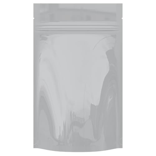 Mylar Style Barrier Bags – Zipper w/Heat Seal – 100 Bags (Gloss White/Gloss White, 1/4 Ounce - 4?x6.5?x1.78?) - color: Gloss White / Gloss White, size: 4x6.5x1.78 Inch (Pack of 100)