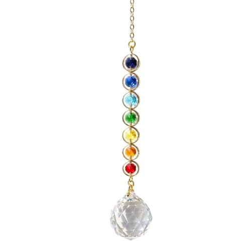 Colorful Crystal car Mirror Hanging Accessories，Car Charm，Rear View Mirror Hanging Decors， Gifts for Women (Circle) - color: Circle