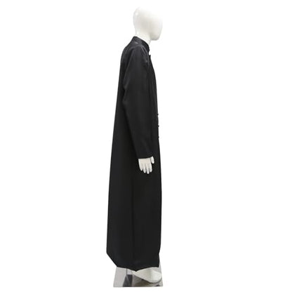 Men's Cassock Robe Church Robe Choir Minister Clergy Pulpit Liturgical 5 colors - color: Black, size: X-Large