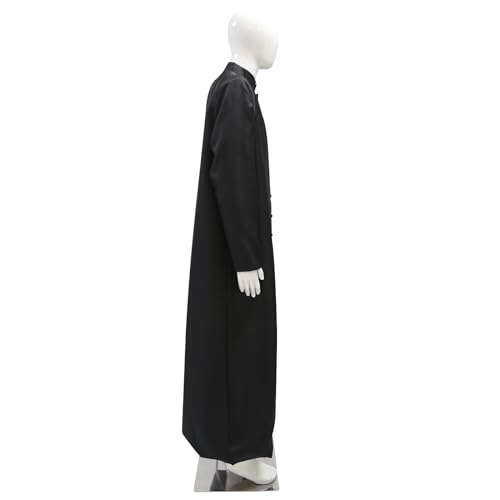 Men's Cassock Robe Church Robe Choir Minister Clergy Pulpit Liturgical 5 colors - color: Black, size: Large